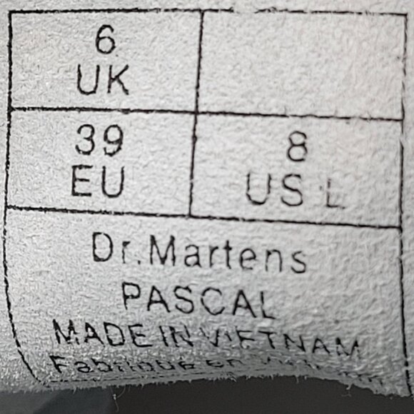 Dr. Martens Pascal Women's White & Black Marble Leather Boots US Size 8 - Picture 10 of 11